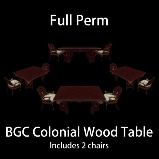 BGC Colonial Wood Table
