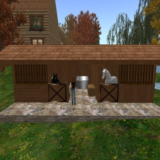 2 Horse Stable with Barn Accessories