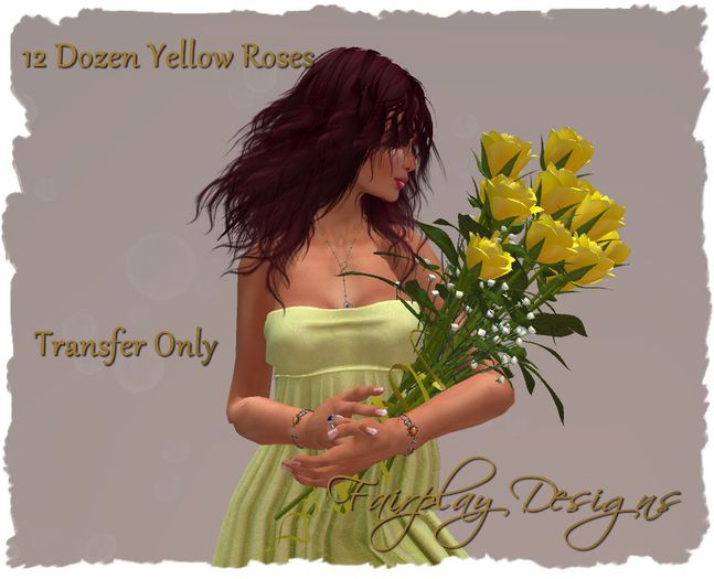 ~FDA~ Dozen Yellow Roses in Gift Box!