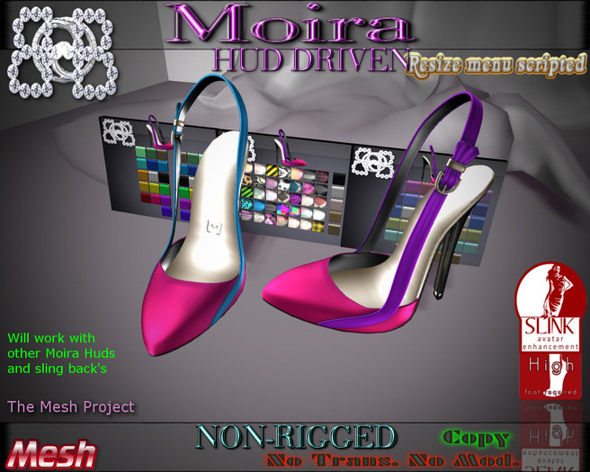 !!BH!!MOIRA'S SLING BACK PUMPS WITH ALL 3 HUD (slink, tmp, resize)