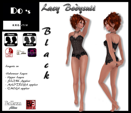 .:Do's:. Lacy Bodysuit BLACK 