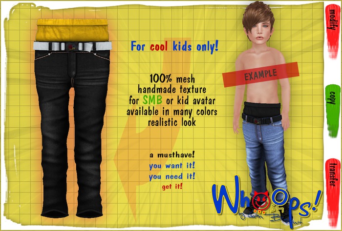 ~[Whoops] - Black / W-Yellow