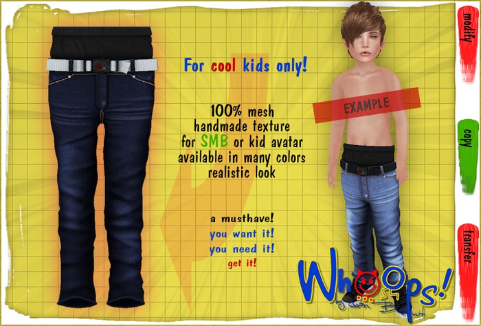 ~[Whoops] - Mid Blue / W-Black