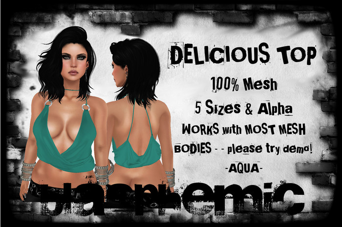 BLASPHEMIC - DELICIOUS TOP - AQUA - WEAR!!!