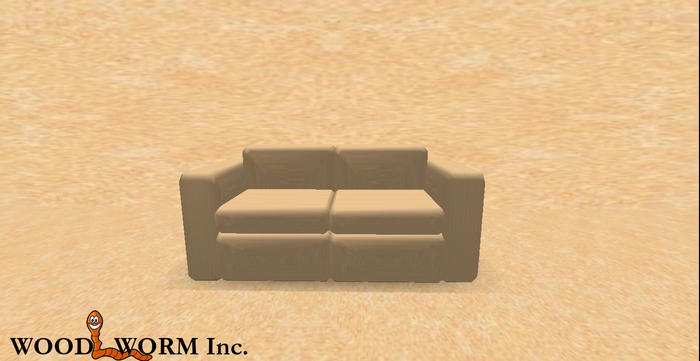 A cute light brown couch with single & couple poses. Only two prims!