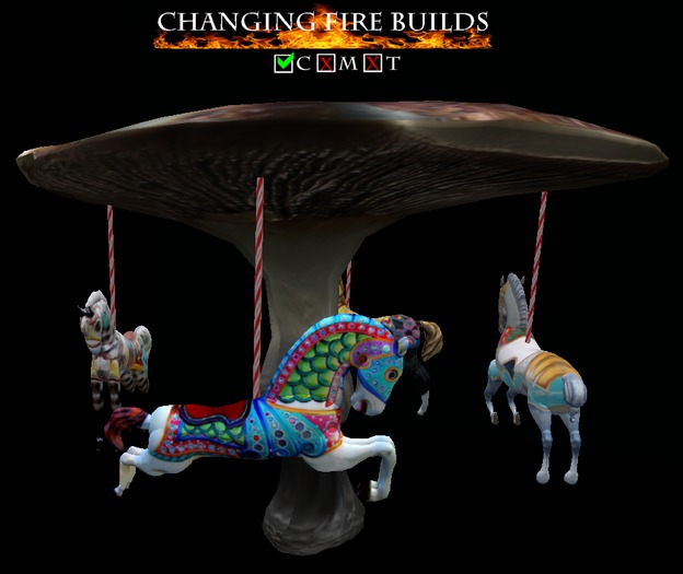 AP - Mushroom Horse Carousel Red