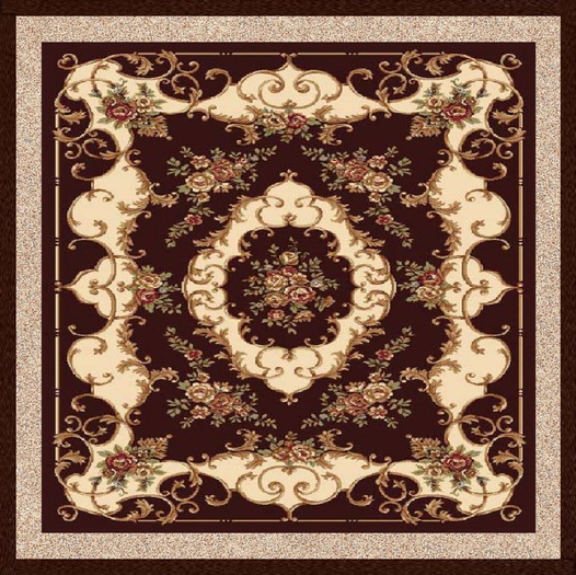 Brown Rose Oriental Rug