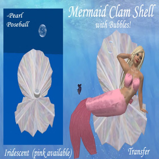 NEW Mermaid Pearl Clam Shell-Iridescent BOXED