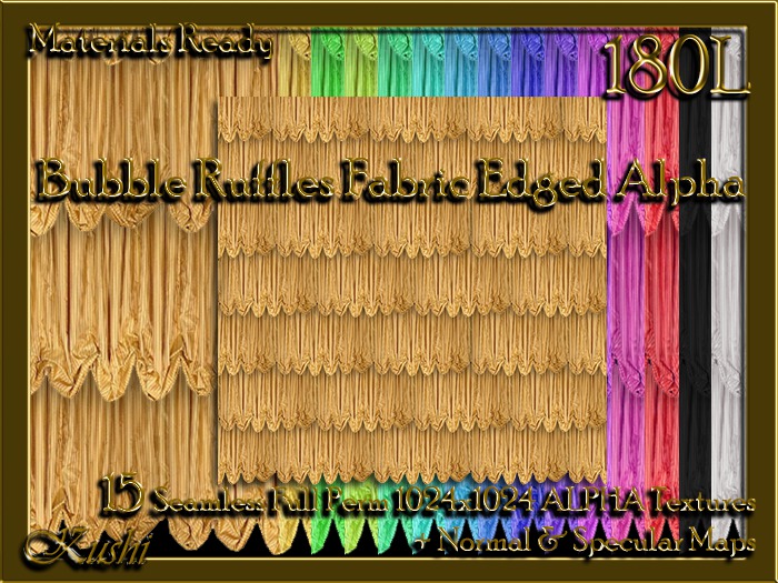 Bubble Ruffles Edged Alpha Fabric Seamless Textures Materials Ready Full Perms 1024x1024