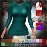 {AS} Anais Blouse Appliers & Classic System Layers: Slink, Maitreya, Omega; 31 Colors; BoM, Bakes on Mesh