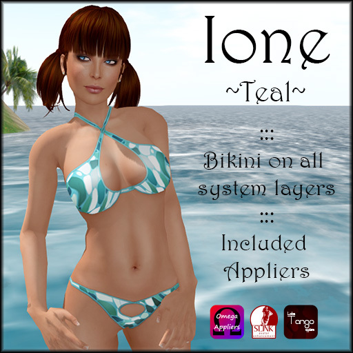 ::Chez::Kitten:: Ione Bikini ~ Teal (Lolas, Slink & Omega)