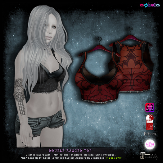 [ bubble ]Double Ragged Top Reddish