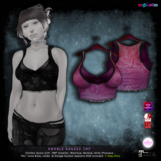 [ bubble ] Double Ragged Top Pink