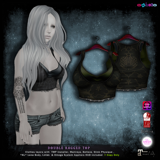 [ bubble ]Double Ragged Top Kakhi