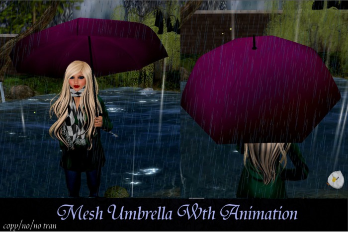 Mesh  Umbrella Fushia ( With Animation)