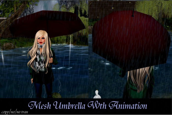 Mesh  Umbrella Maroon ( With Animation)