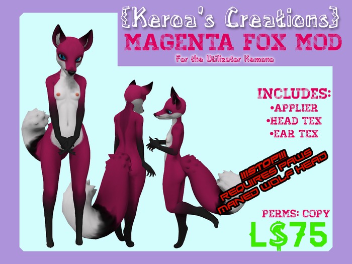 {Keroa's Creations} Magenta Fox Mod
