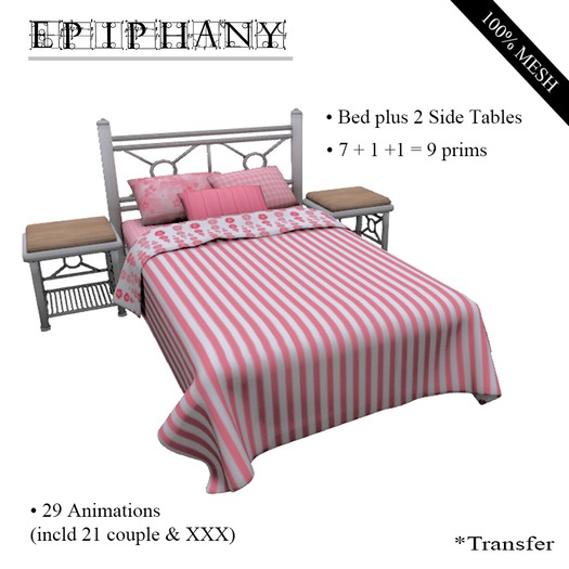 Blush Double Bed Set - Realistic Texture (100% Original Mesh)