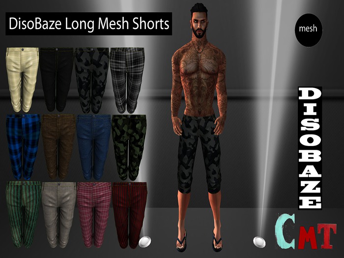 DisoBaze Long Mesh Shorts Pink Plaid