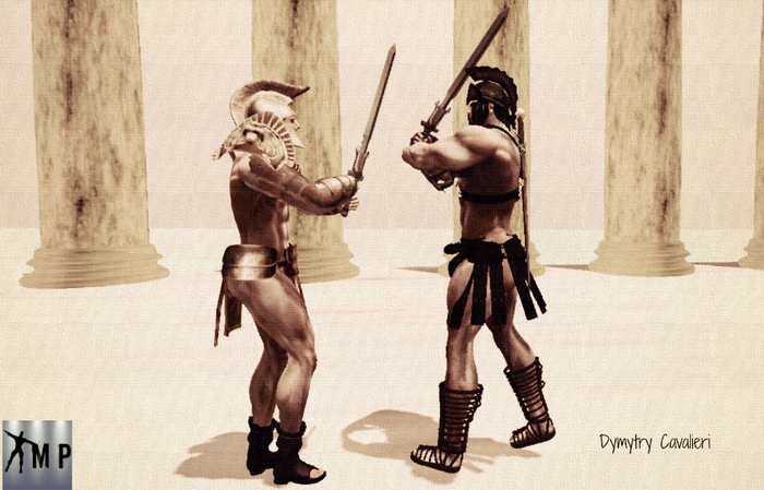 Male Poses - Couple pose - Gladiators Fight