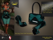 Invidah* Raya Heels & Purse AQUA (slink & maitreya compatible)