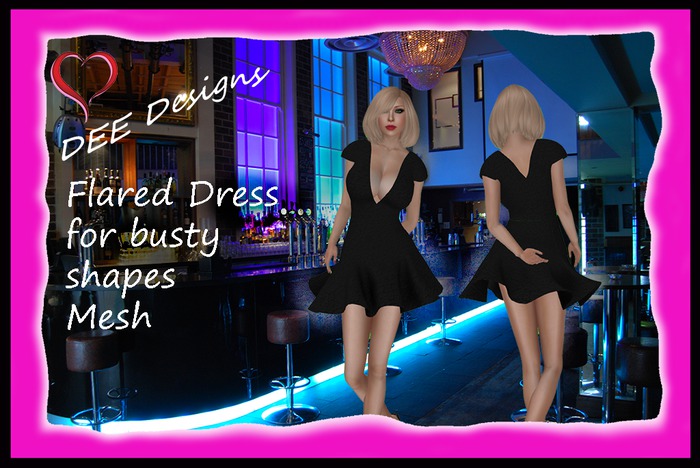 DEE Designs Flared Dress Mesh Crimson
