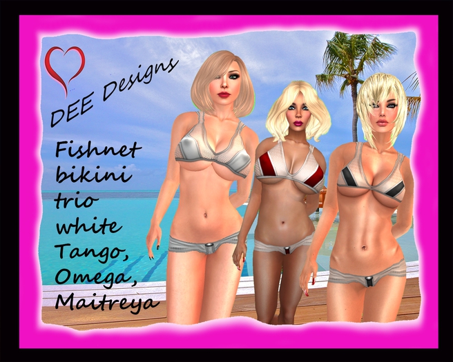 DEE Designs Fishnet Bikini White