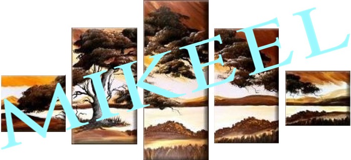 PAISAJE AFRICANO ARBOL LAGO