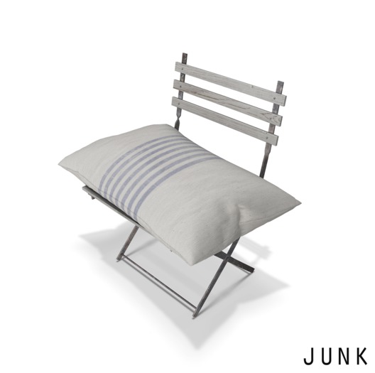 junk. pillow chair. stripes.