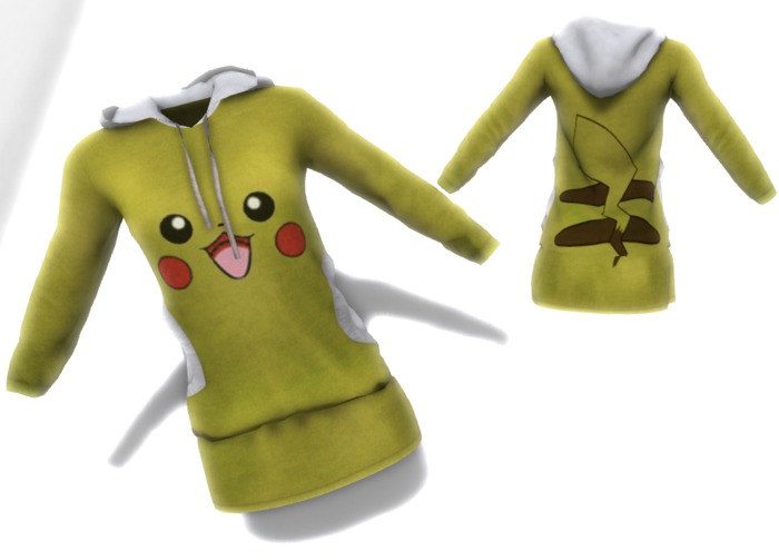 ! ::DC:: Mesh PikaPika Hooded Dress
