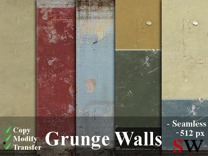 -SW- Seamless Grunge Walls Texture Pack -512-
