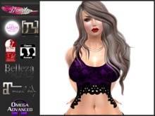 Bonita - Scallope Top Black Purple