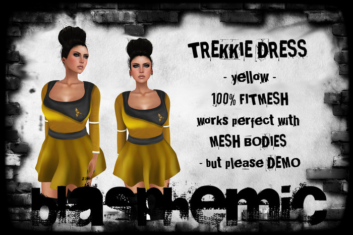 BLASPHEMIC - TREKKIE DRESS - YELLOW - WEAR!!!