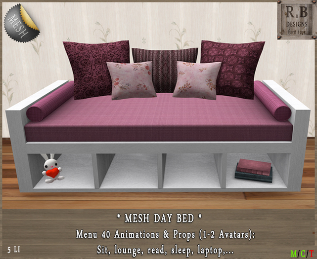 *RnB* Mesh Day Bed - Sweet Candy - 40 Anims (copy)