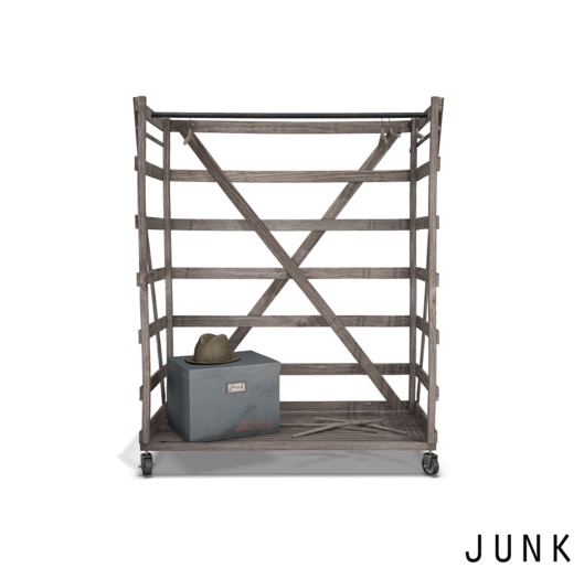 junk. wooden garment rack.