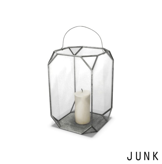 junk. large lantern. silver.