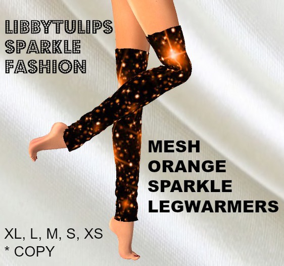 * Orange Sparkle LegWarmers - Mesh