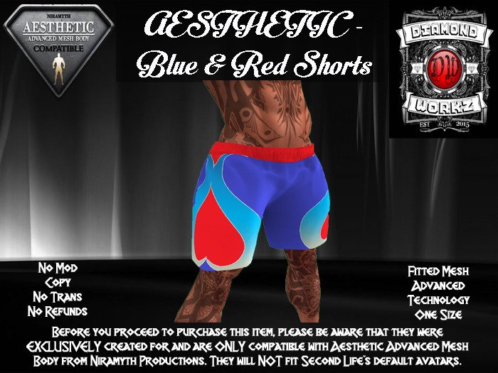 DW Sport Shorts - Blue & Red (Boxed)