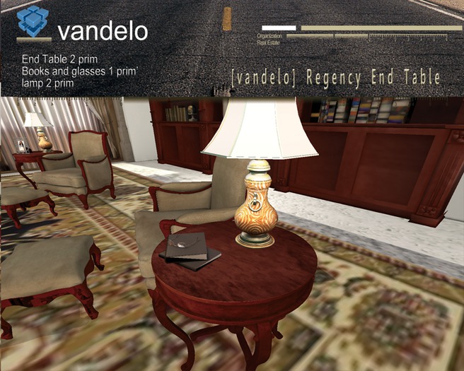 [vandelo] Regency Wood End Table with lamp **4 Prim **