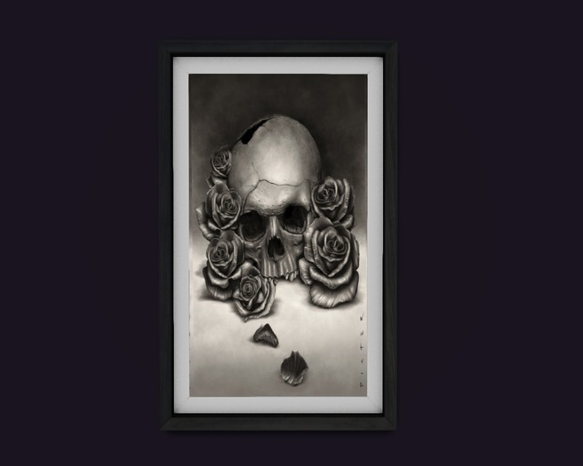 Skull & Roses Art [Kitten's Attic]