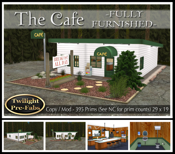 *Twilight Prefabs* - The Cafe -FURNISHED- [BOX]