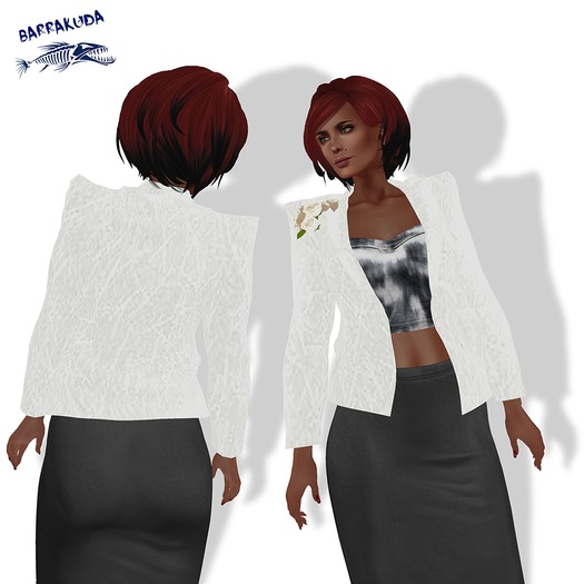 Women's Blazer + Rose V3 White