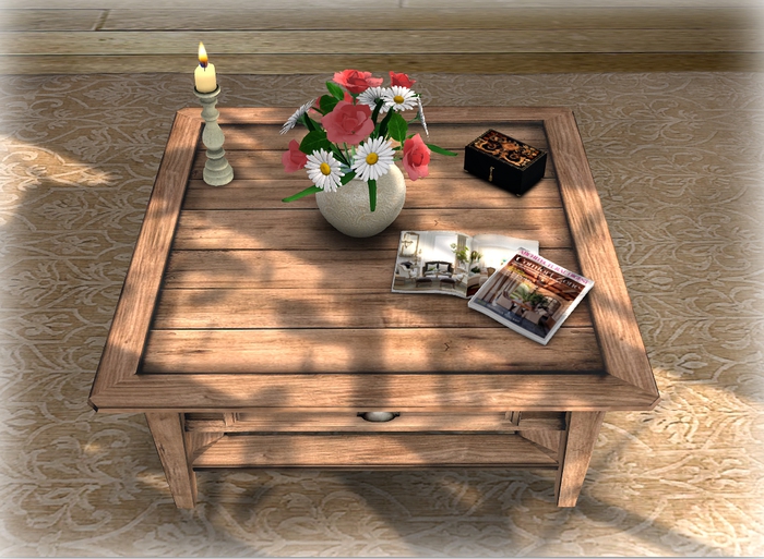 Ash Shaker Coffee Table w Menu