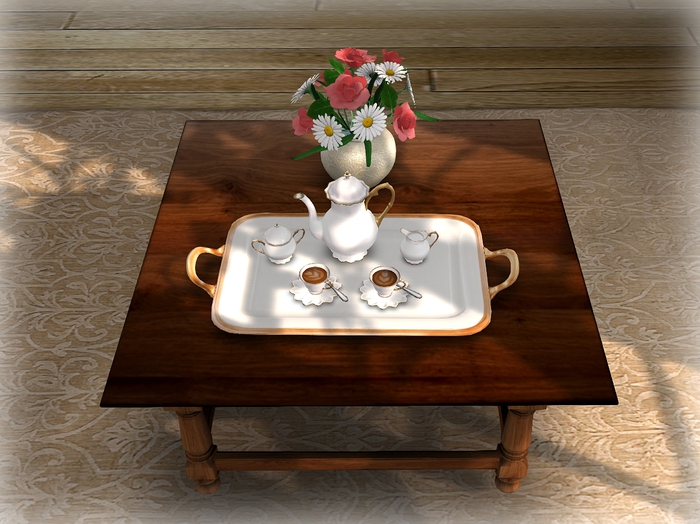 Jacobean Square Coffee Table w Menu