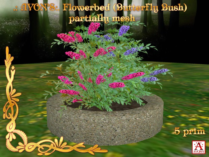 .: AVON'S:. Flowerbed (Butterfly Bush) - partially mesh