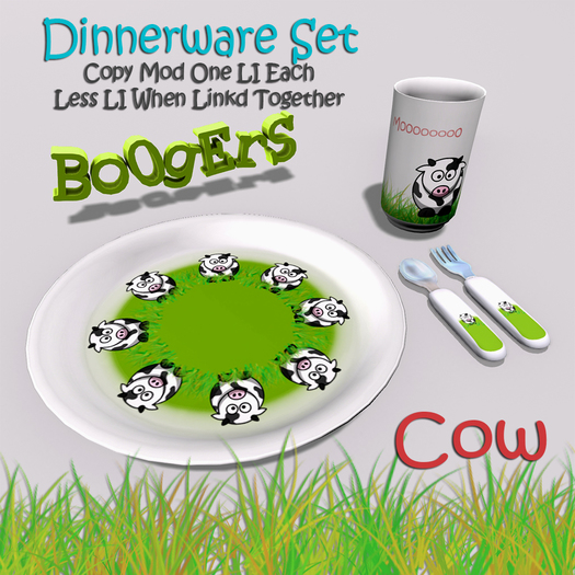 <:*BoOgErS*:> FLF Cow Dinnerware Decor
