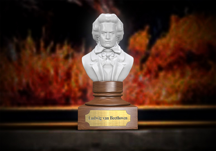 Beethoven Chalk Bust Resizable - Wood1 base