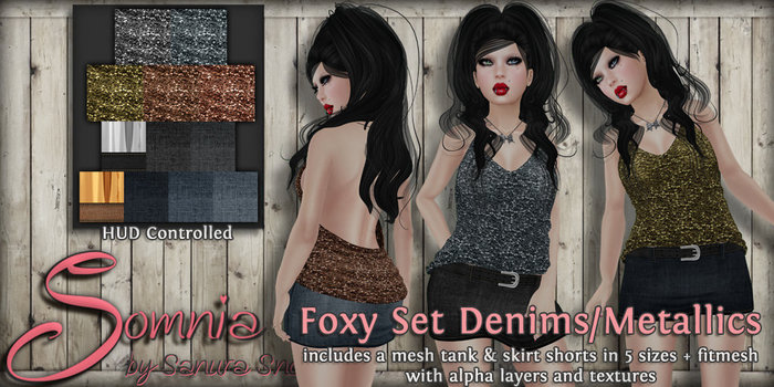 .: Somnia :. Foxy Set {Denims/Metallics} {Crated}