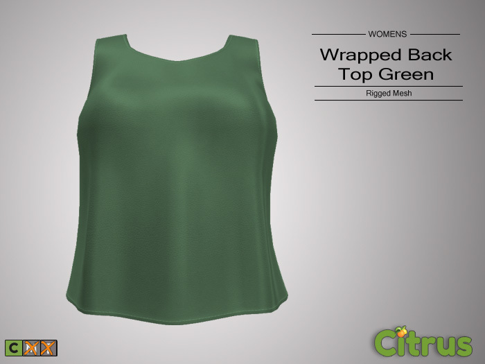 Citrus Wrap Top Dk Green