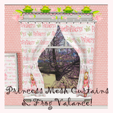 Pat A Kake Princess Curtains with Frog Valance (Boxed)